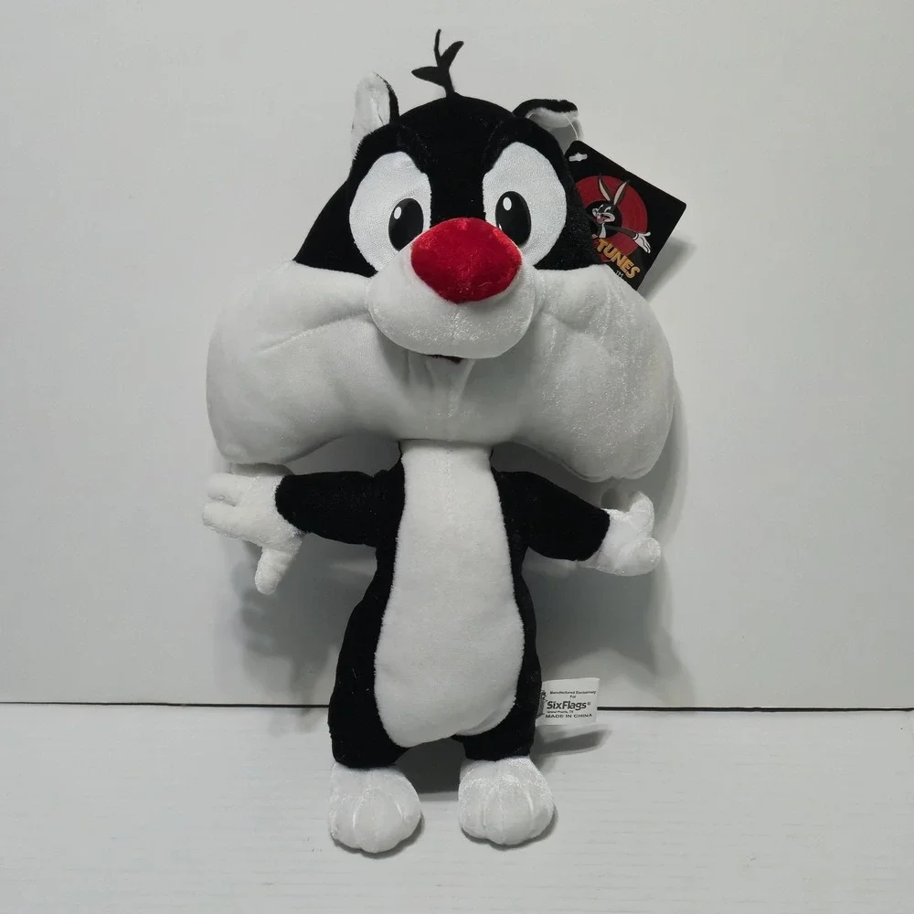 NWT Six Flags Looney Tunes Sylvester Cat Plush Stuffed Toy Warner Bros Exclusive